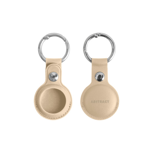 PU Leather Keyring AirTag Holders Beige